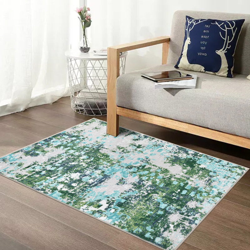 Zavin Washable Abstract Indoor Rug, Rectangle 2' x 3'