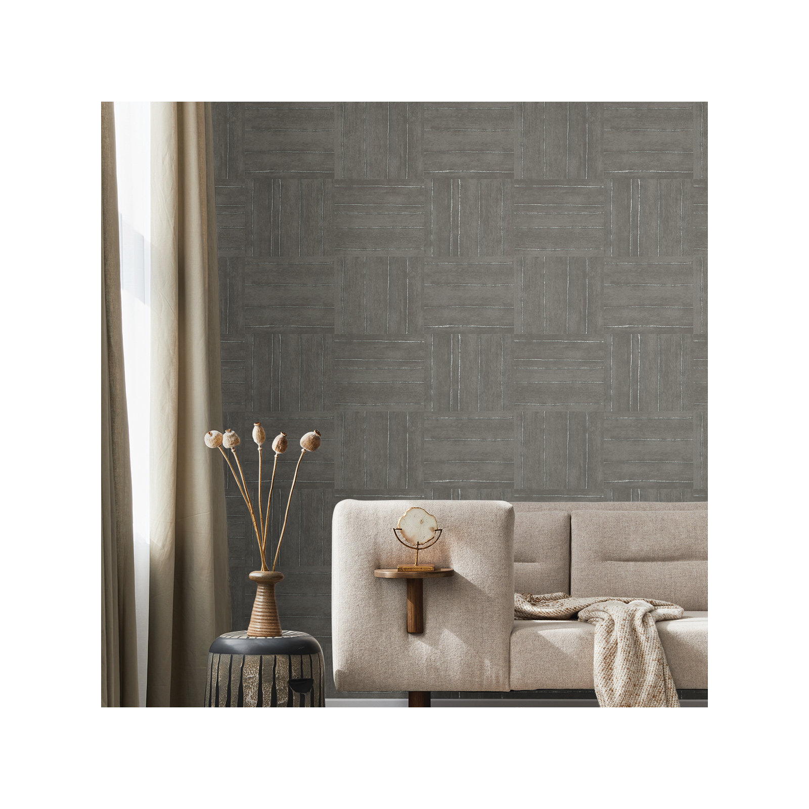 Lianna Geometric Wallpaper, Gray