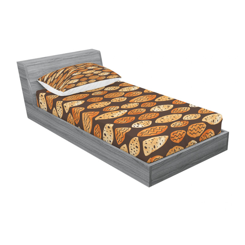 Microfiber Geometric Sheet Set, Twin XL Sheet Set with Fitted Sheet