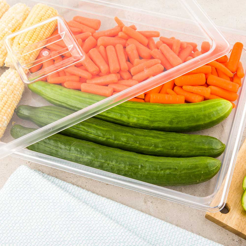 Articles de restaurant - casseroles profondes de 2,5 pouces, 1 contenant commercial pour aliments pleine grandeur - congelable, résistant aux bris, casseroles froides en plastique transparent, lavables à la vaisselle, pour la cuisine, les restaurants ou