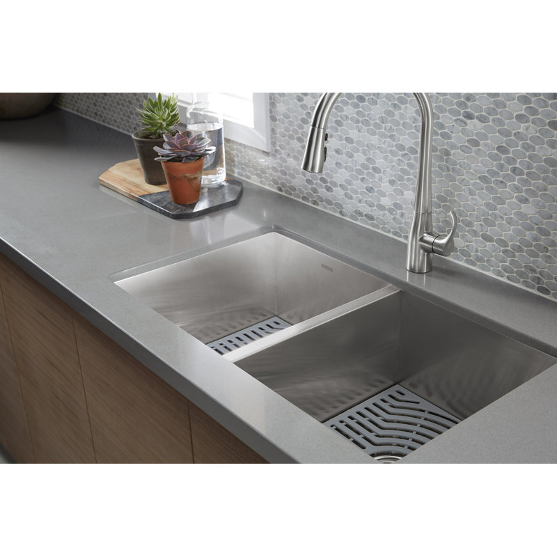 Ludington 32'' L Stainless Steel Undermount Double Basin Kitchen Sink