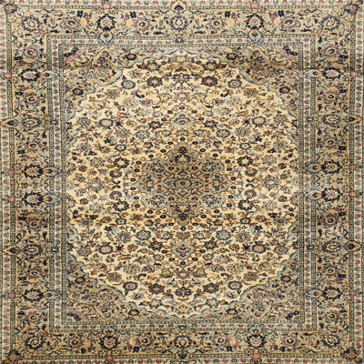 Tapis traditionnel beige / bleu marine dernier