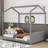 Searsboro  Velvet House Bed Wood Bed-1431068806-1431068805