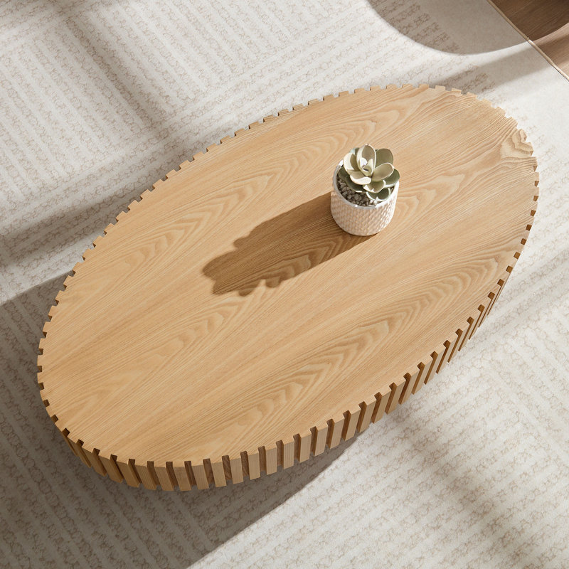 Table basse Lindiwe, Bois de frêne naturel, H 13,38 po x l 43,7 po x P 24,8 po