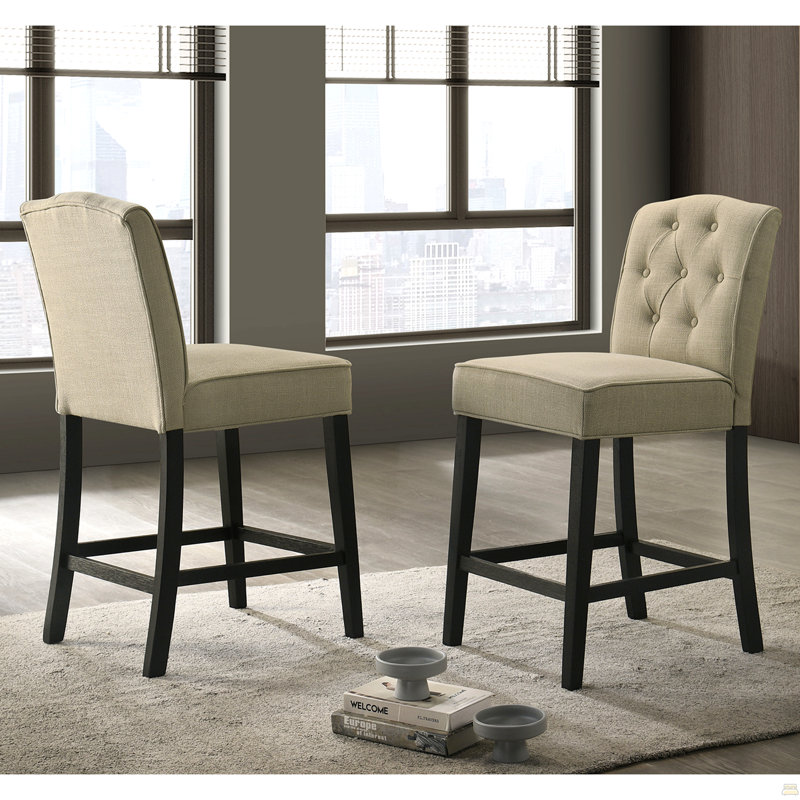 Ensemble de 2 chaises rembourrées en tissu