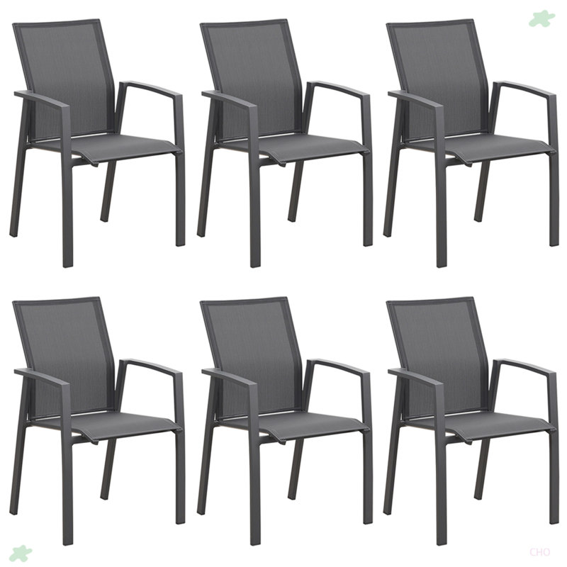 Chaises de patio Texilene, Gris / Gris foncé