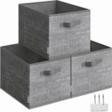 Storage Baskets, Set Of 3 Fabric Storage Bins