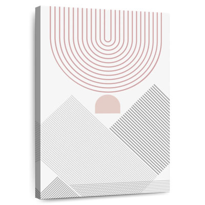 Avery moderne Mid-Century abstrait rose gris III