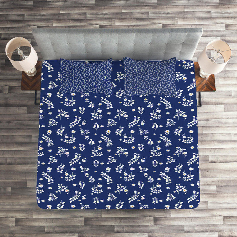 Coastal Polyester Coverlet, King Bedspread + 2 Shams, Pale Blue