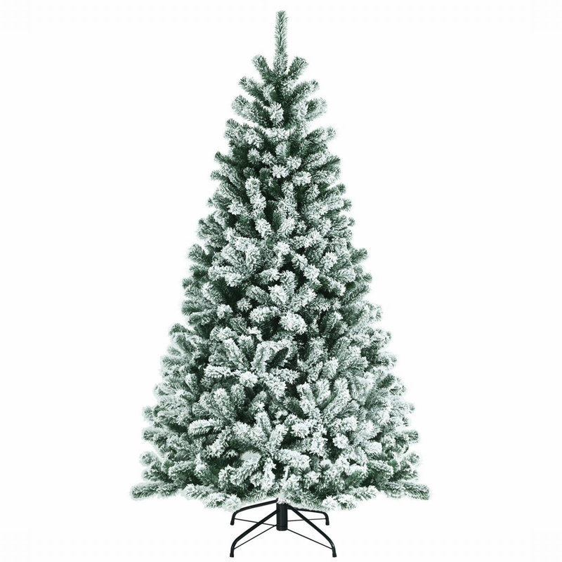 Arbre de Noël vert et blanc floqué / givré avec lumières DEL, H 6 pi