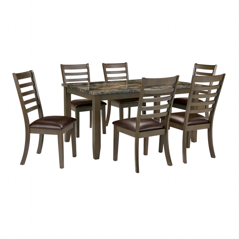 Ensemble de salle à manger 7 pièces Simple Classic Brown