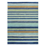 Striped Area Rug in Blue/Ivory/Gray