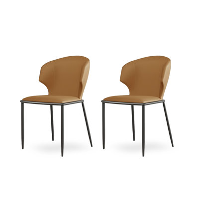 Chaise de salle à manger rembourrée en cuir épaissie moderne et simple