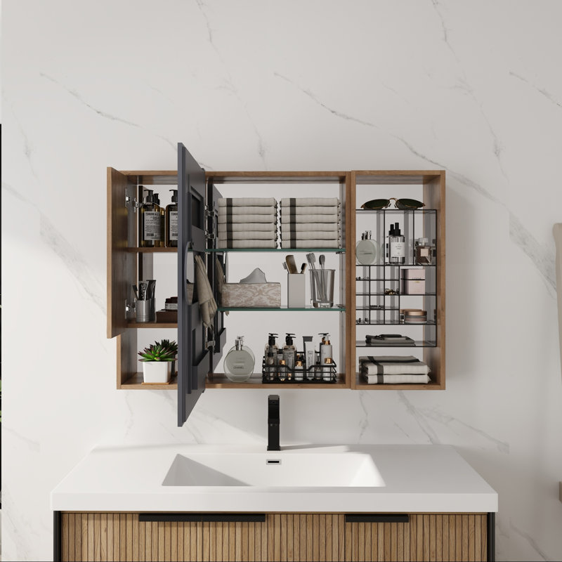 Armoire de salle de bain avec miroir et rangement