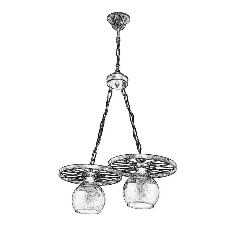 Lustre unique à 2 lumières