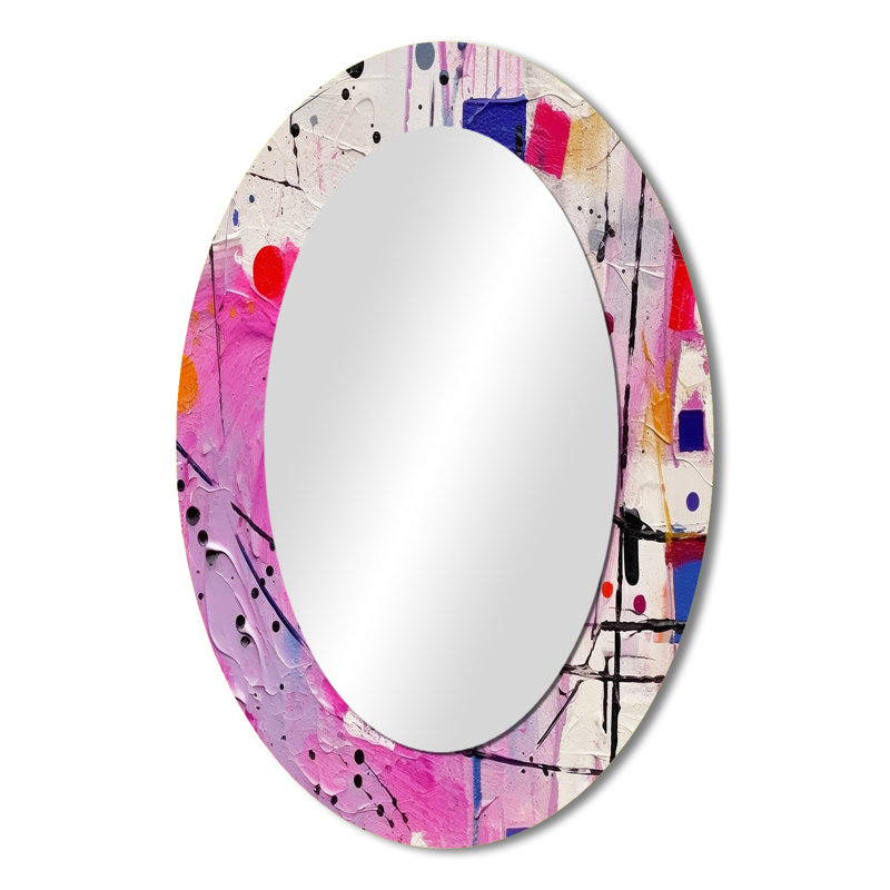 Miroir mural moderne rose Cubism Unleashed, 36 po x 24 po