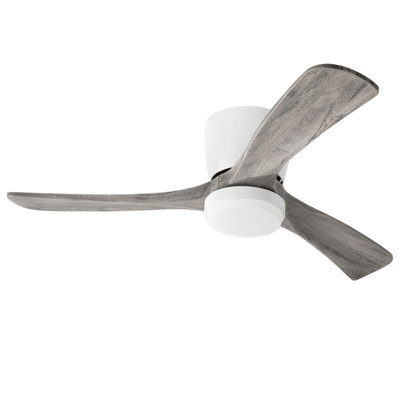 Ventilateur de plafond encastré de 107 cm (42 po) avec pales en bois massif clair, moteur à courant continu réversible et silencieux, télécommande murale et application de contrôle