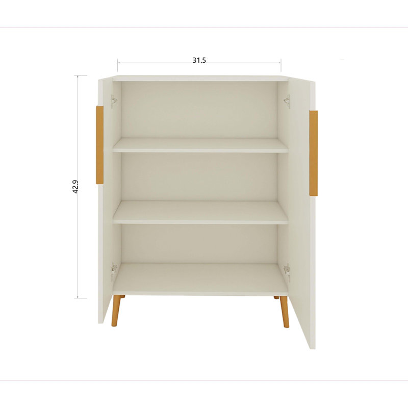Buffet moderne blanc avec poignées dorées pour la cuisine