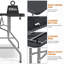 Table pliante robuste en plastique léger de 6 pi avec pieds renforcés - noir, intérieur et extérieur-123498301-123498311