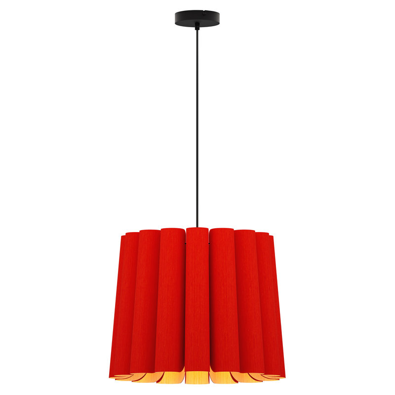 Luminaire suspendu unique à 1 lumière Renata, Rouge