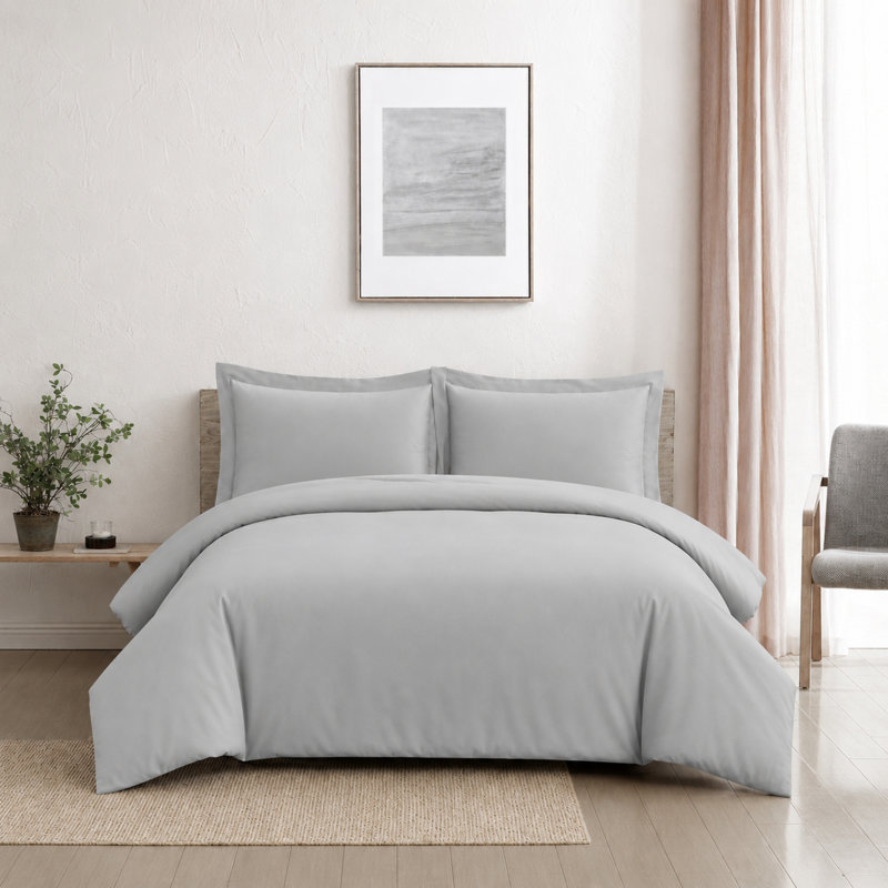 Ensemble de housse de couette en microfibre Modern - Basics by Wayfair ™, Housse de couette double / grand + 2 taies décora
