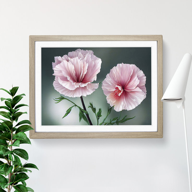 Timeless Carnation Flowers - Single Picture Frame Print, Oak Framed, 46cm H x 64cm W x 2cm D