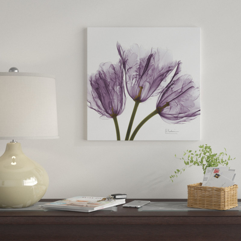 «Tulips III», impression sur toile, H 12 po x l 12 po x P 1,5 po, Toile avec cadre noir, Pas de tapis