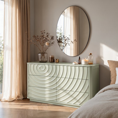 Grande commode moderne de 46,5 po Ralon pour chambre à coucher