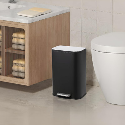 Poubelle de cuisine de 3,1 gallons, poubelle en acier inoxydable de 12 l avec seau intérieur amovible, poubelle à pédale, pédale pour une ouverture mains libres dans la salle de bain ou le salon