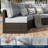 5 Piece Half Moon Rattan Sectional Seating Group with Cushions