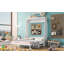 Grand lit escamotable avec tablette, blanc