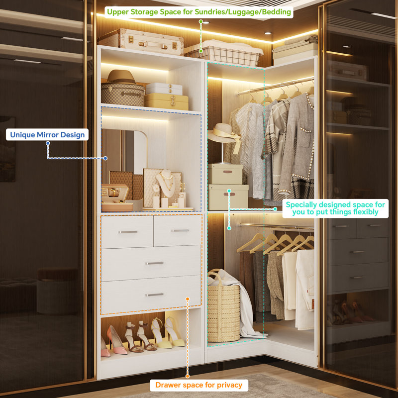 Freestanding Closet Organizer System, White