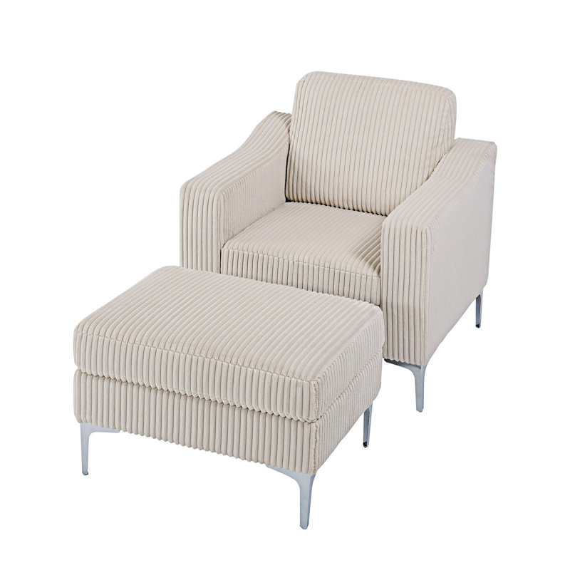 Upholstered Sofa With Ottoman
