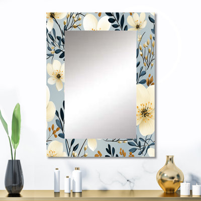 Winham Dreamy Garden Minimalist Flower - Miroir décoratif floral, grand miroir mural Cottage