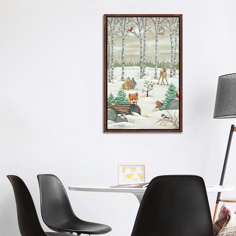 Woodland Critters by Lisa Kennedy - Wrapped Canvas Print, Classic Brown Wood Framed, 101.6 cm H x 66.04 cm W