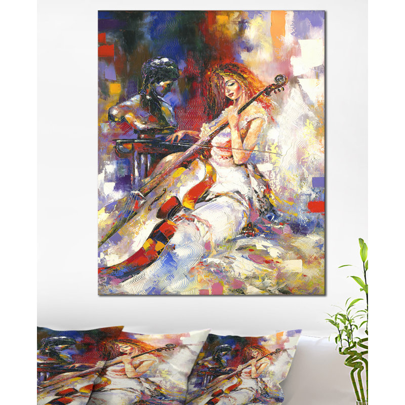«The Guitarist's Music», peinture, H 40 po x l 20 po x P 1po, Toile tendue