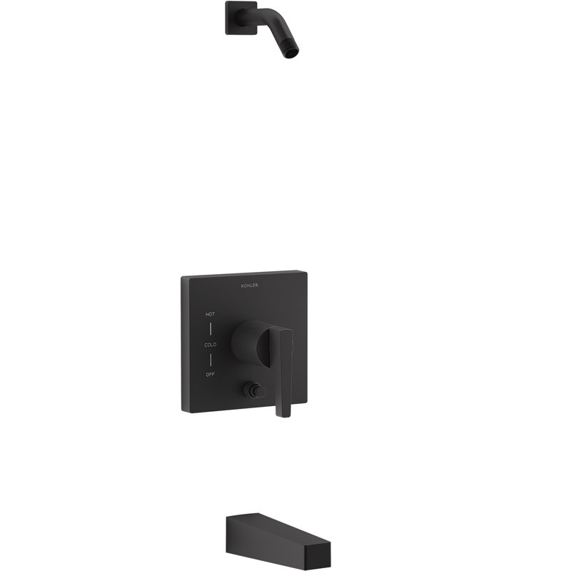 Honesty Rite-Temp Bath and Shower Trim with 1.75 Gpm Showerhead and Lever Handle, Matte Black