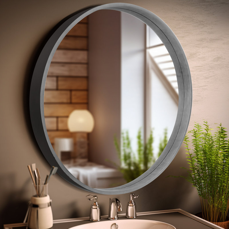 Karrina Round Mirror, Natural Wood, 24" x 24"