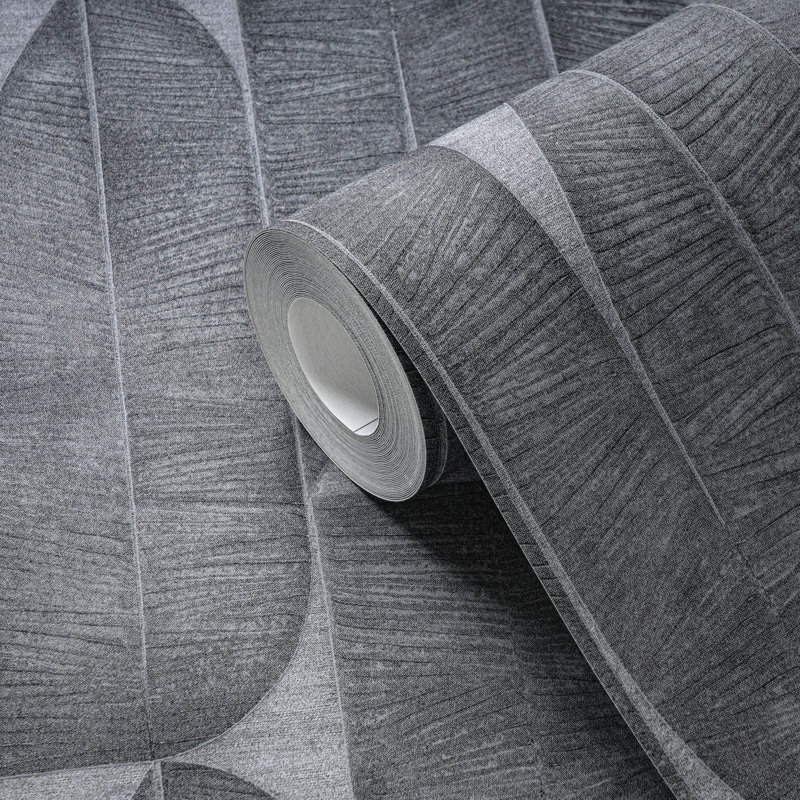 Rahnuma 10.05m x 53cm Matte Double Roll, Black Grey