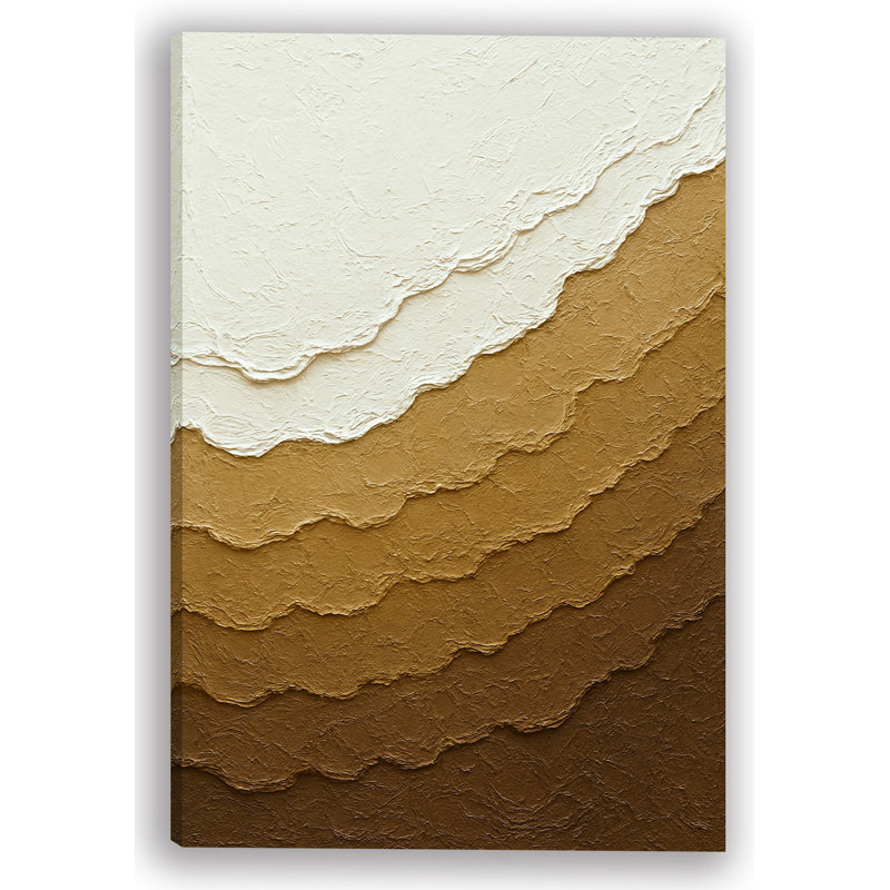 "Golden Terrain" Neutral Gradient Wrapped Canvas