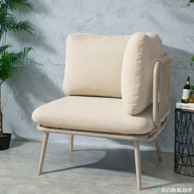 Modular Sectionals Chair, Rustproof Metal Frame, Modern Rope Patio Seat