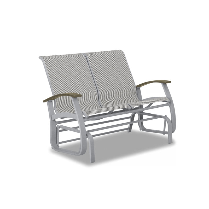 Belle Isle Outdoor Glider, Beachwood P40, Textured Kona, Lime 38D Sunbrella®