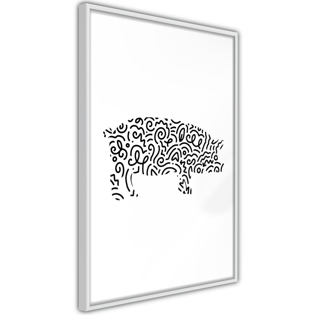 Gerahmtes Poster Curly Pig