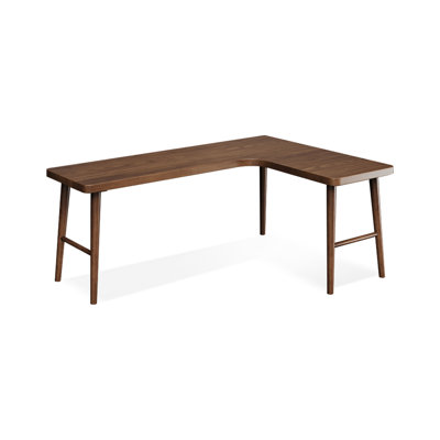 Walnut L-Shaped Solid Wood desk