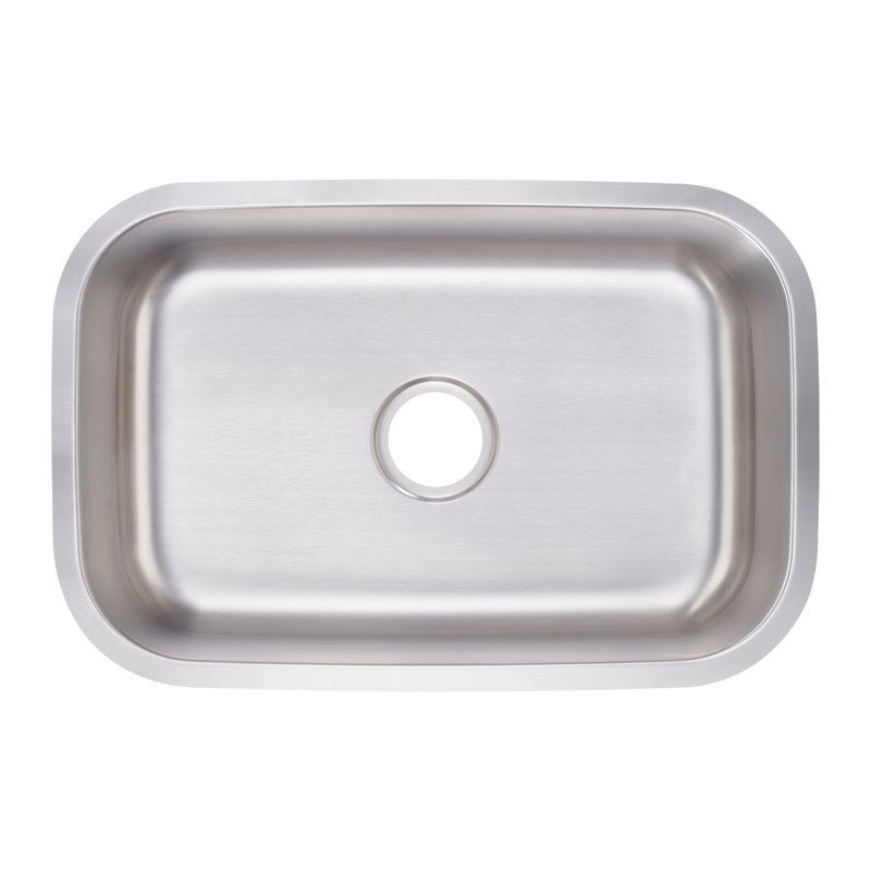 Évier de cuisine encastrable en acier inoxydable, H 7 po x l 27 po x P 18 po, Bol simple