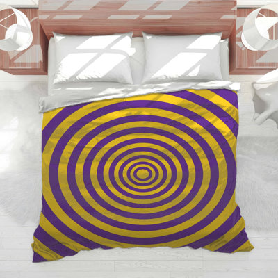 Édredon cercles concentriques mauves et jaunes