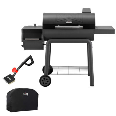 Barbecue au charbon en baril de 30 po avec couvercle et brosse de nettoyage Feasto