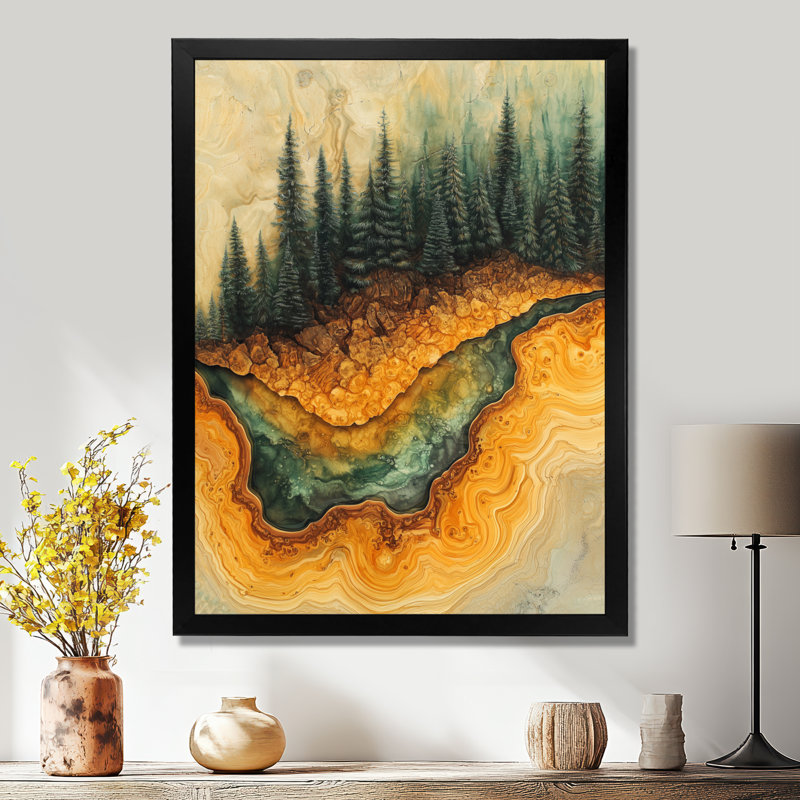 Geramie - Landscapes Canvas Wall Art, H 32 po x l 16 po, Reproduction encadrée d'une seule photo, Noir, noir, noir, noir