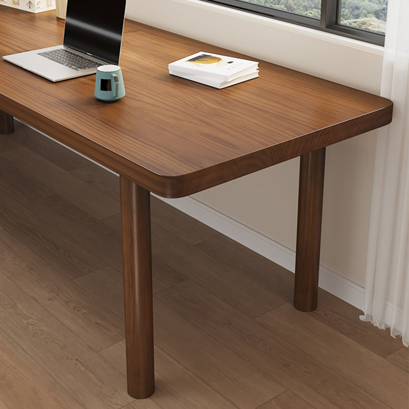 Bureau rectangulaire en bois massif brun noisette, H 29,53 po x l 78,74 po x P 23,62 po