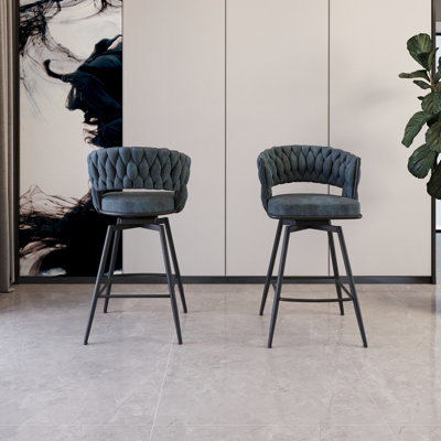 Ensemble de tabourets de bar 26 po en suède tissé 26 po